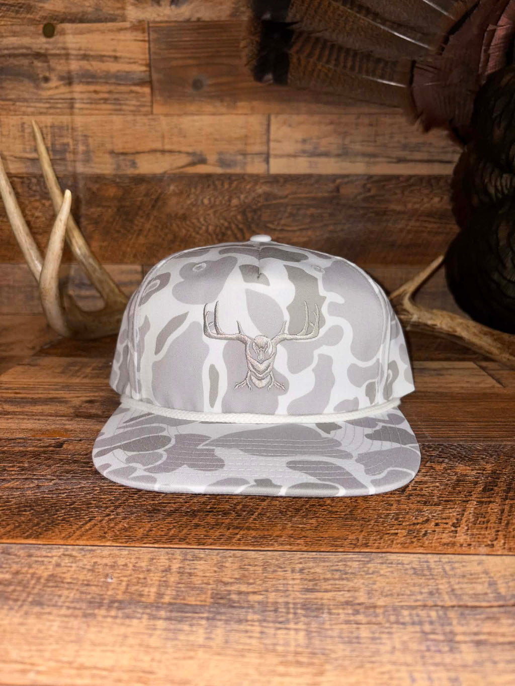 Wild Wade Logo Rope Hat- Duck Camo White