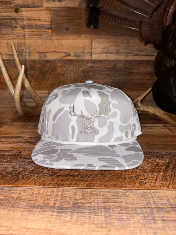 Wild Wade Logo Rope Hat- Duck Camo White