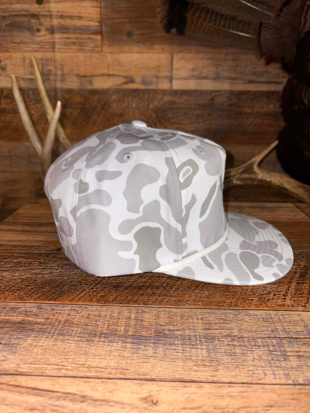 Wild Wade Logo Rope Hat- Duck Camo White