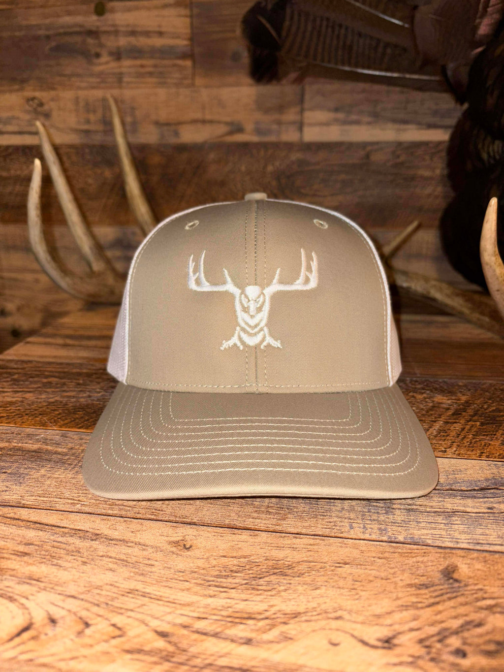 112 Trucker Hat – Tan/White